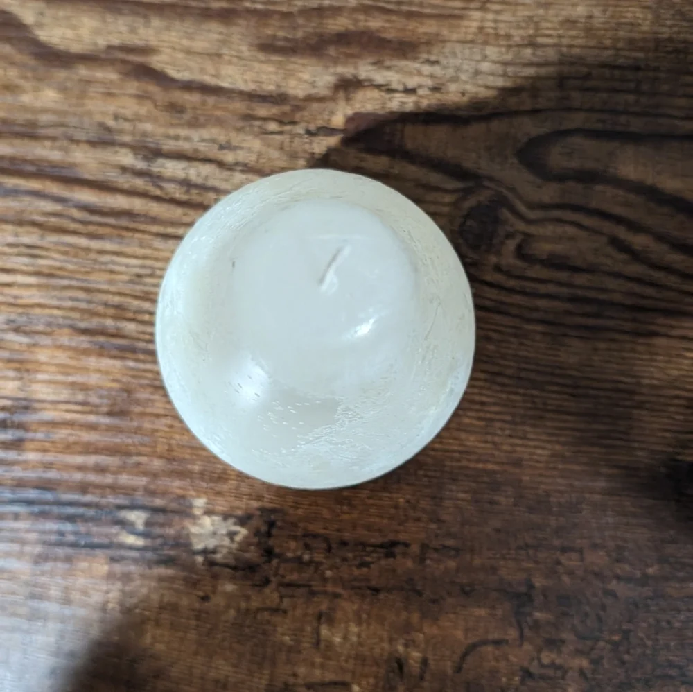 Pear Shaped Unscented Wax Candle in White
